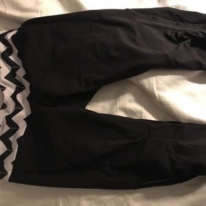 Black LuLulemon Crops with Cheveron waistband.